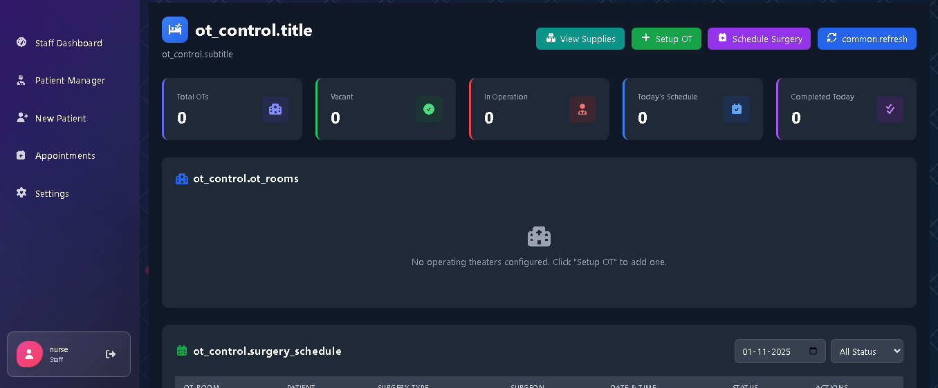 Operating Theater Control